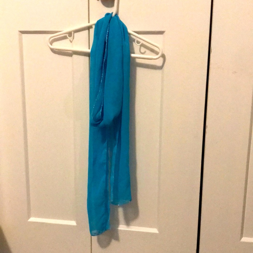 Silver edged blue scarf